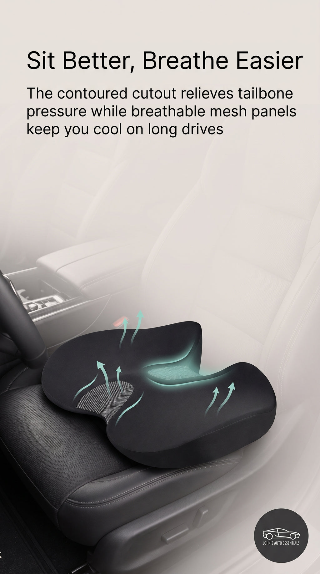 JAE's Ergonomic Memory Foam Seat Cushion for Car