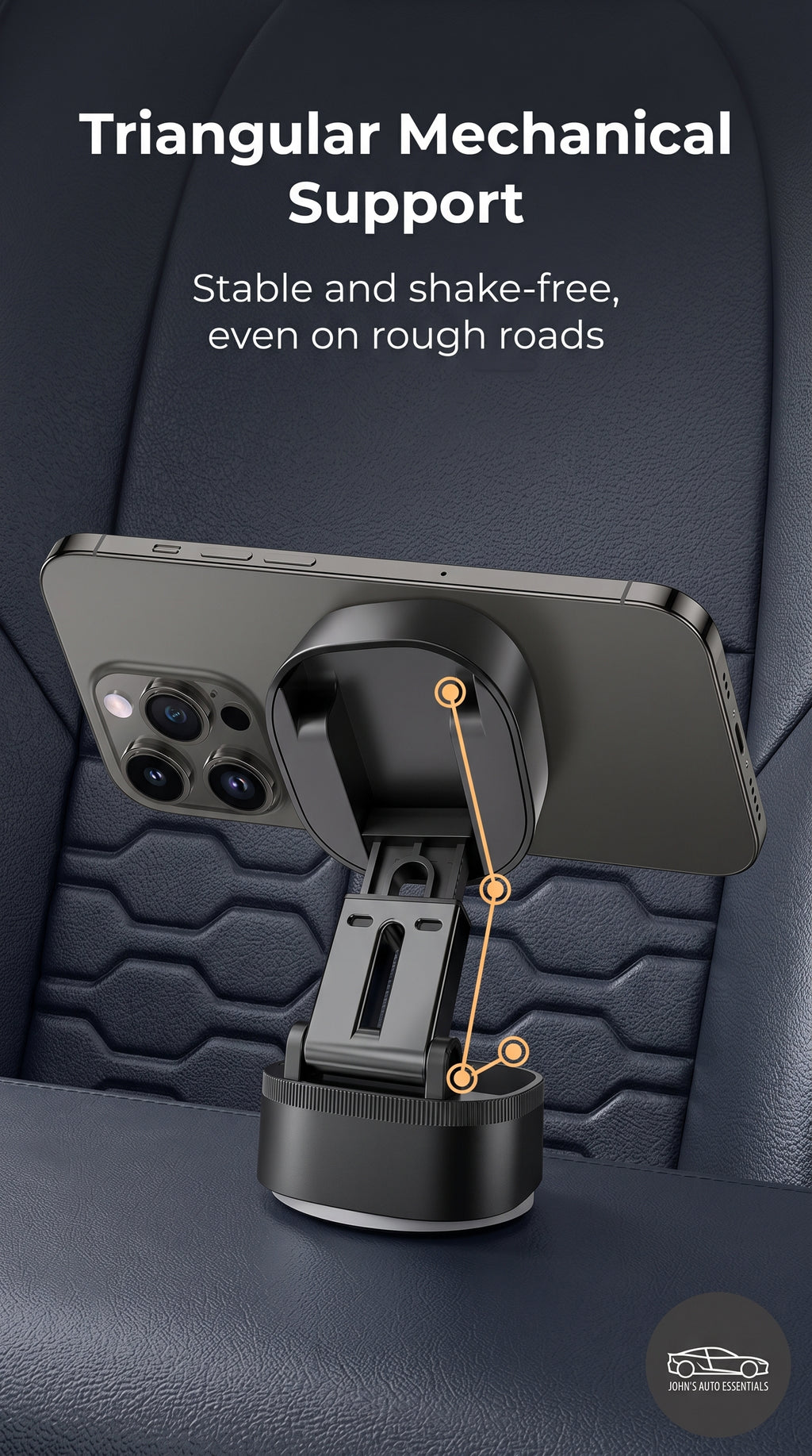 JAE's Magnetic Foldable Car Phone Holder with Suction Cup