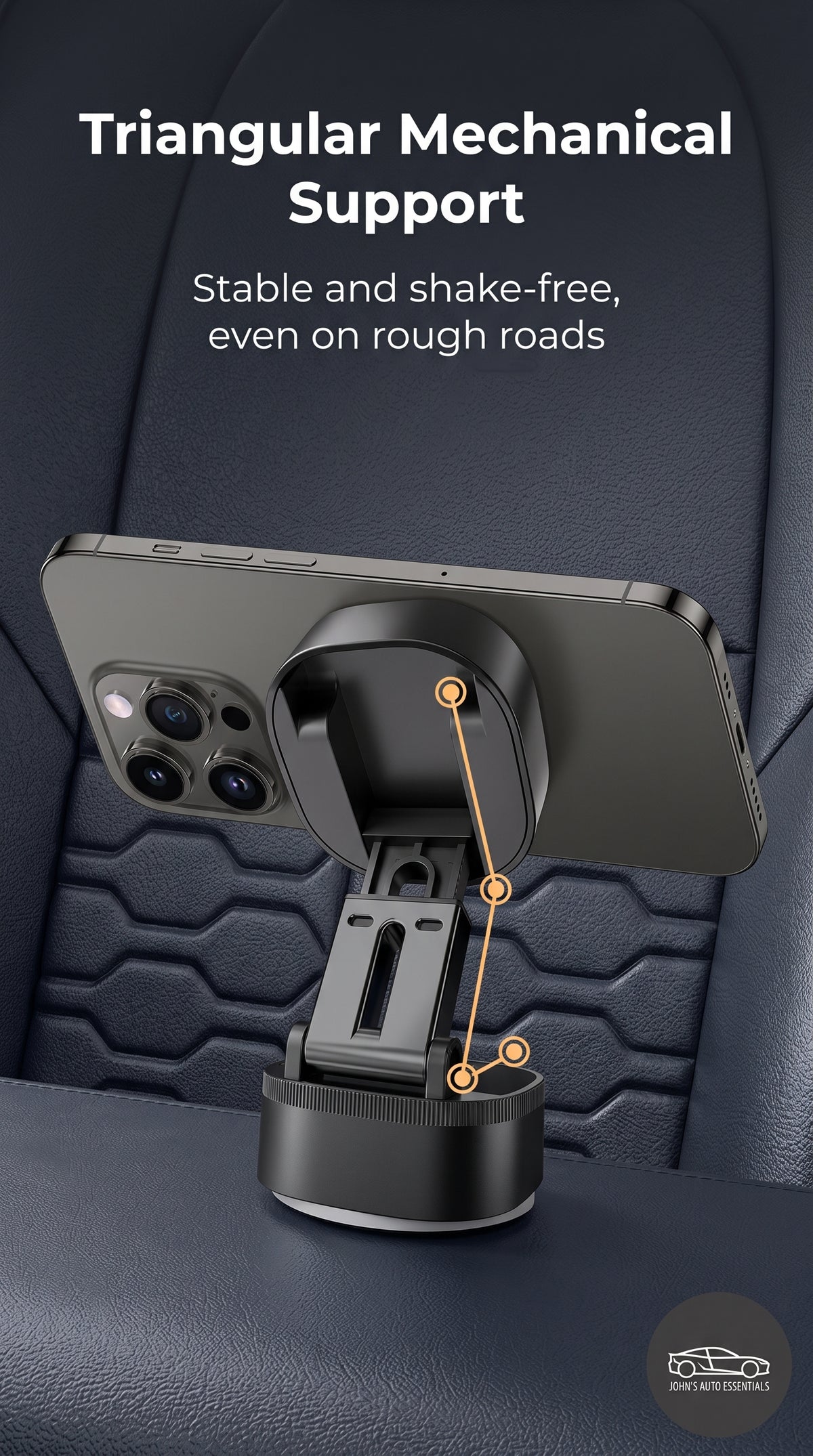 JAE's Magnetic Foldable Car Phone Holder with Suction Cup